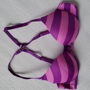 SO Purple Lavendar Adjustable Striped Bra